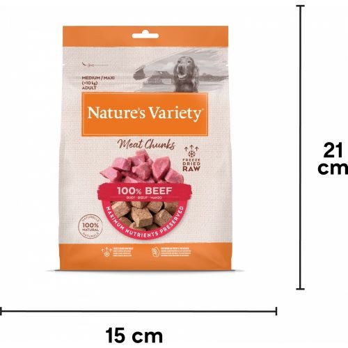 Nature s Variety Freeze Dried Beef Chunks Dog Food 50g Natures